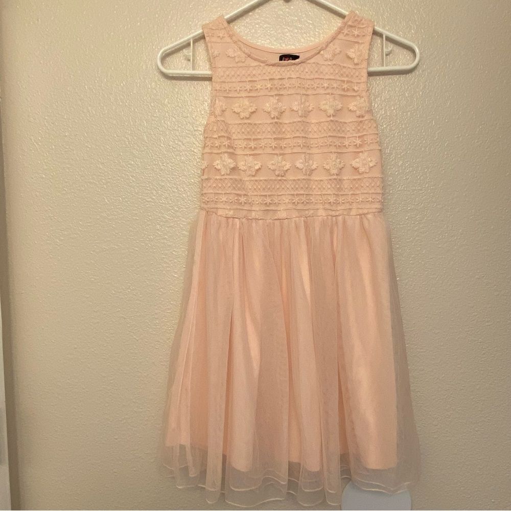 Lilt blush pink lace sleeveless tank crew neck girls dress-12
